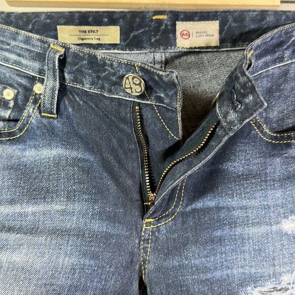 AG ADRIANO GOLDSCHMIED Women Digital Luxe Stilt Cigarette Leg Jeans Blue Size 26 - Picture 10 of 14